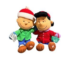Hallmark Peanuts Charlie Brown & Lucy Plush Singing Christmas Set 2011
